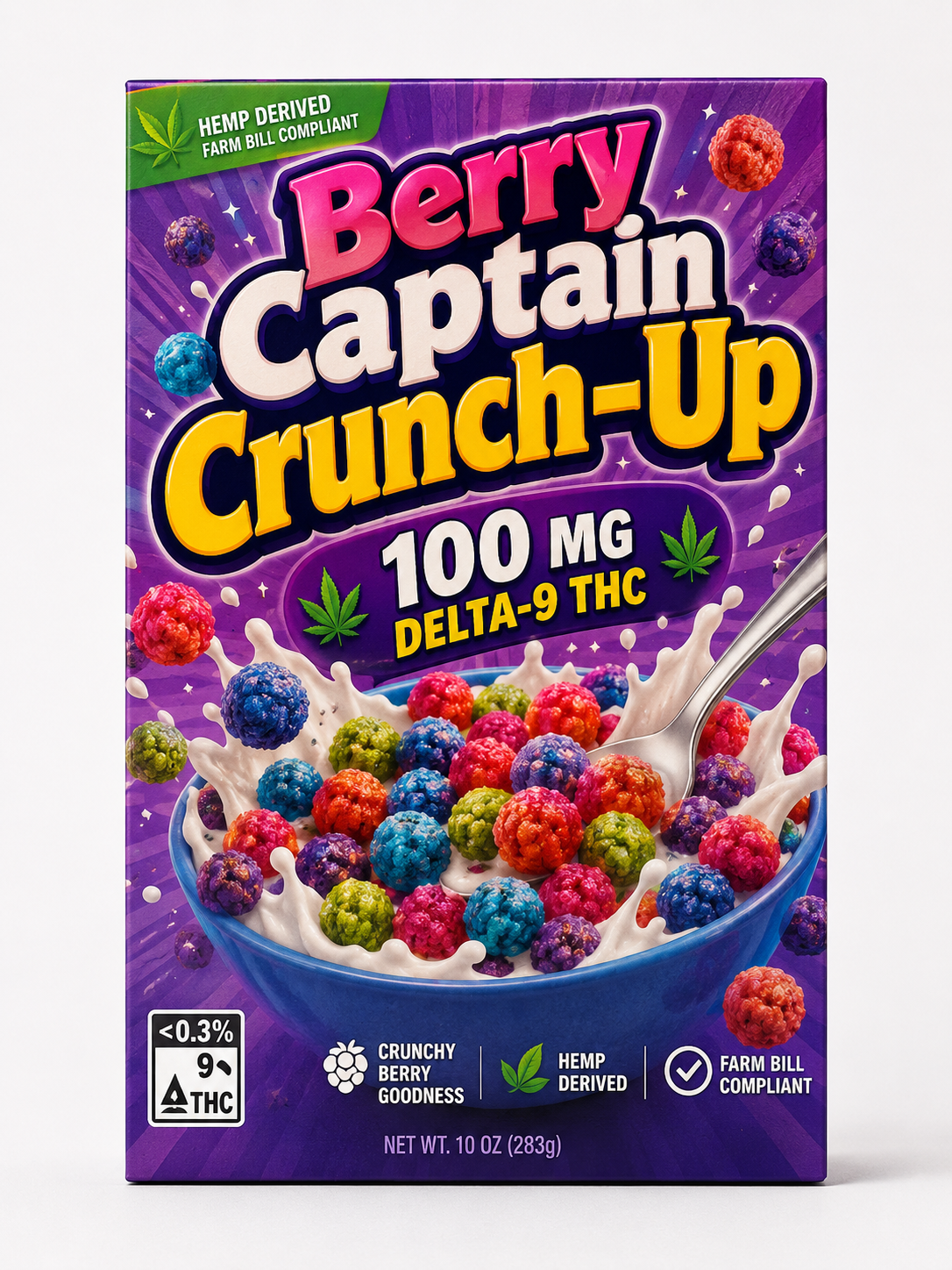 Colorful cannabis-infused cereal served as a carefully measured adult snack