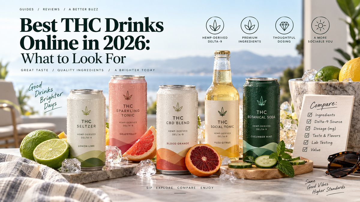 Best THC drinks online in 2026 featuring chef-crafted infused beverages