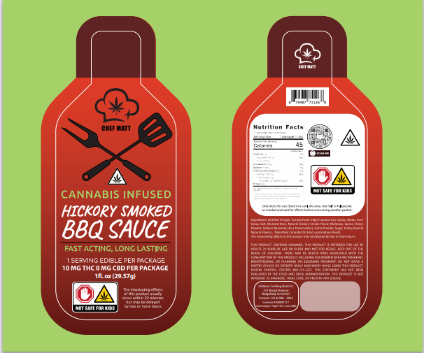 Chef Matt Store Cannabis Infused Hickory Smoked BBQ Sauce | THC edible BBQ sauce | gourmet cannabis sauces | infused smoked BBQ | cannabis cooking sauce