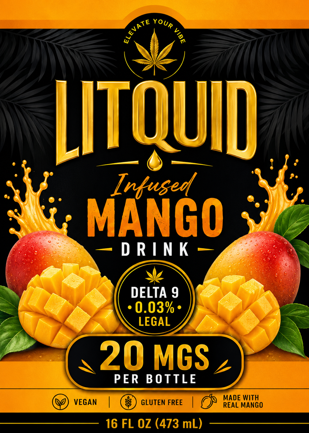 LITQUID Infused Mango Drink | 20mg Delta 9 | 16oz