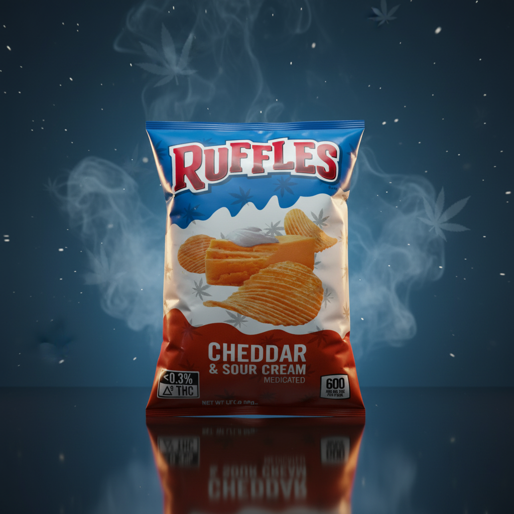 Cannabis Infused Queso Ruffles Fast-acting cannabis infused queso Ruffles chips with bold cheesy flavor. Premium nano THC edibles for a smooth, consistent experience.
