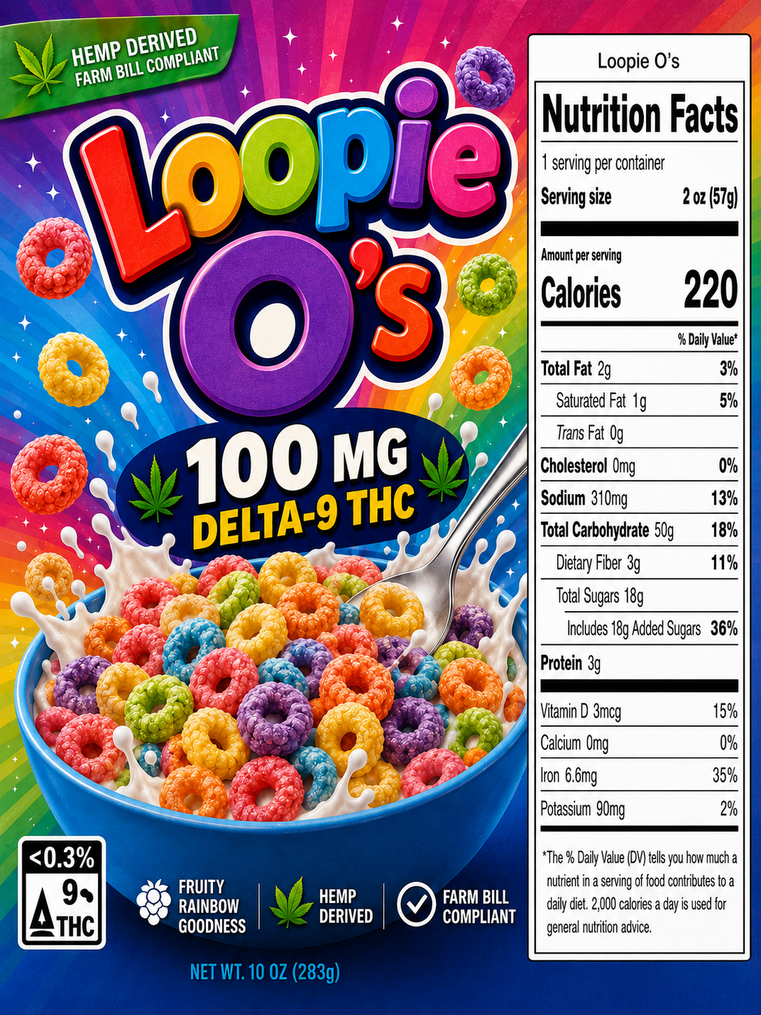 Lit Fruity Rings THC infused cereal package
