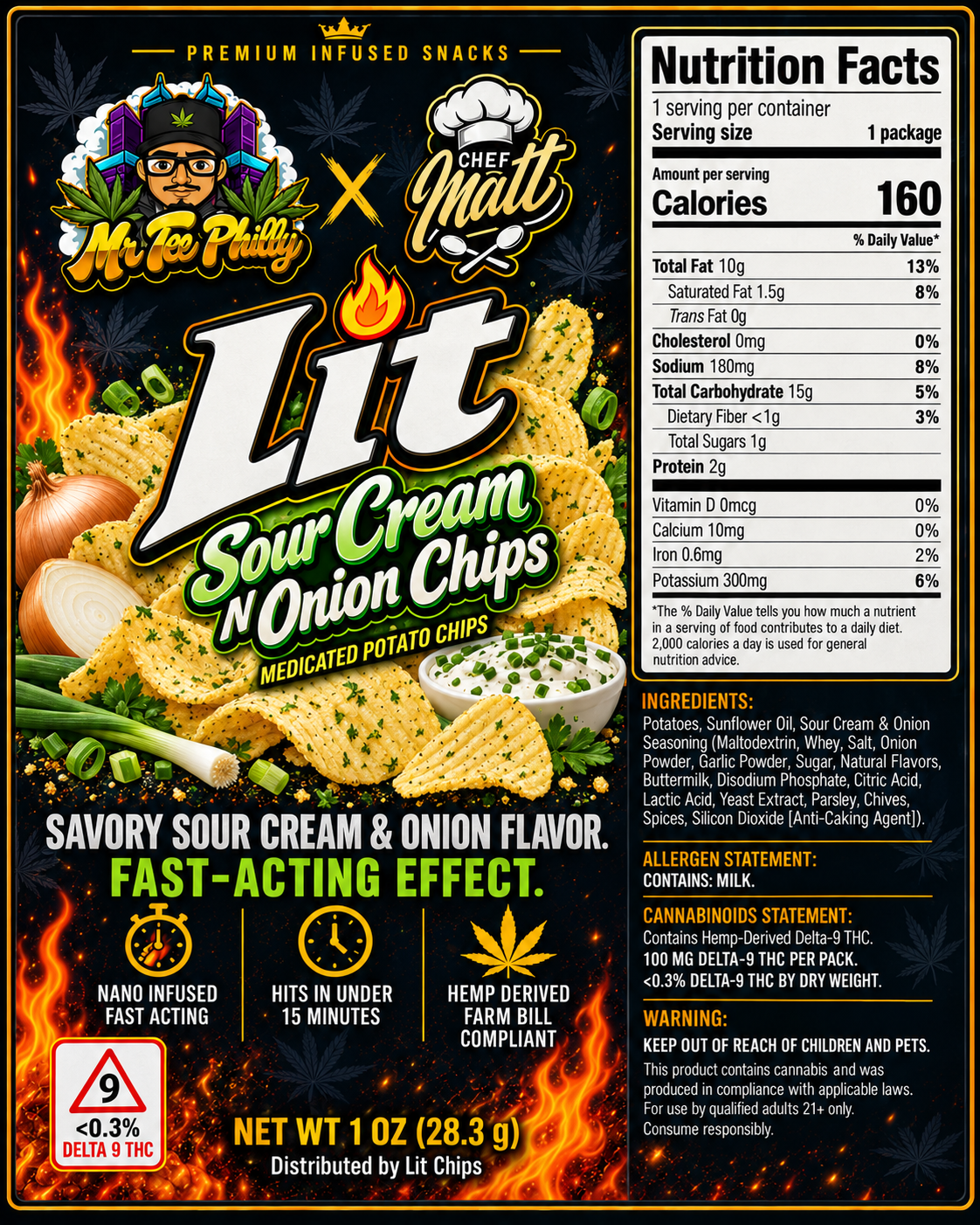 Lit Chips THC chip sampler, assorted flavors