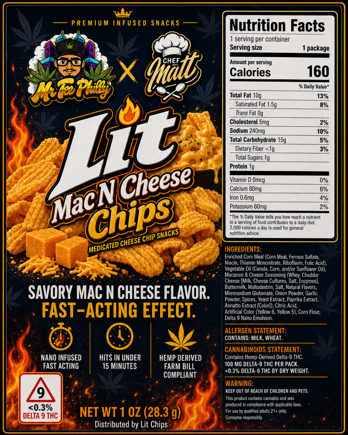 Lit Chips THC snack sampler bag, variety pack