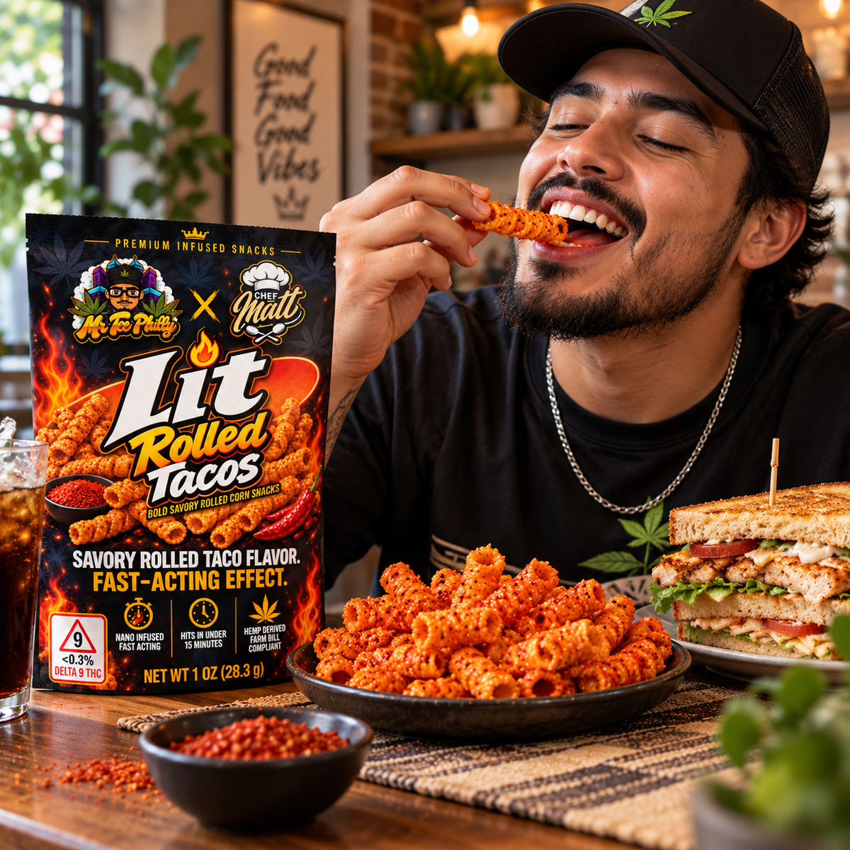 Lit Fuego chili lime THC chips, alternate view